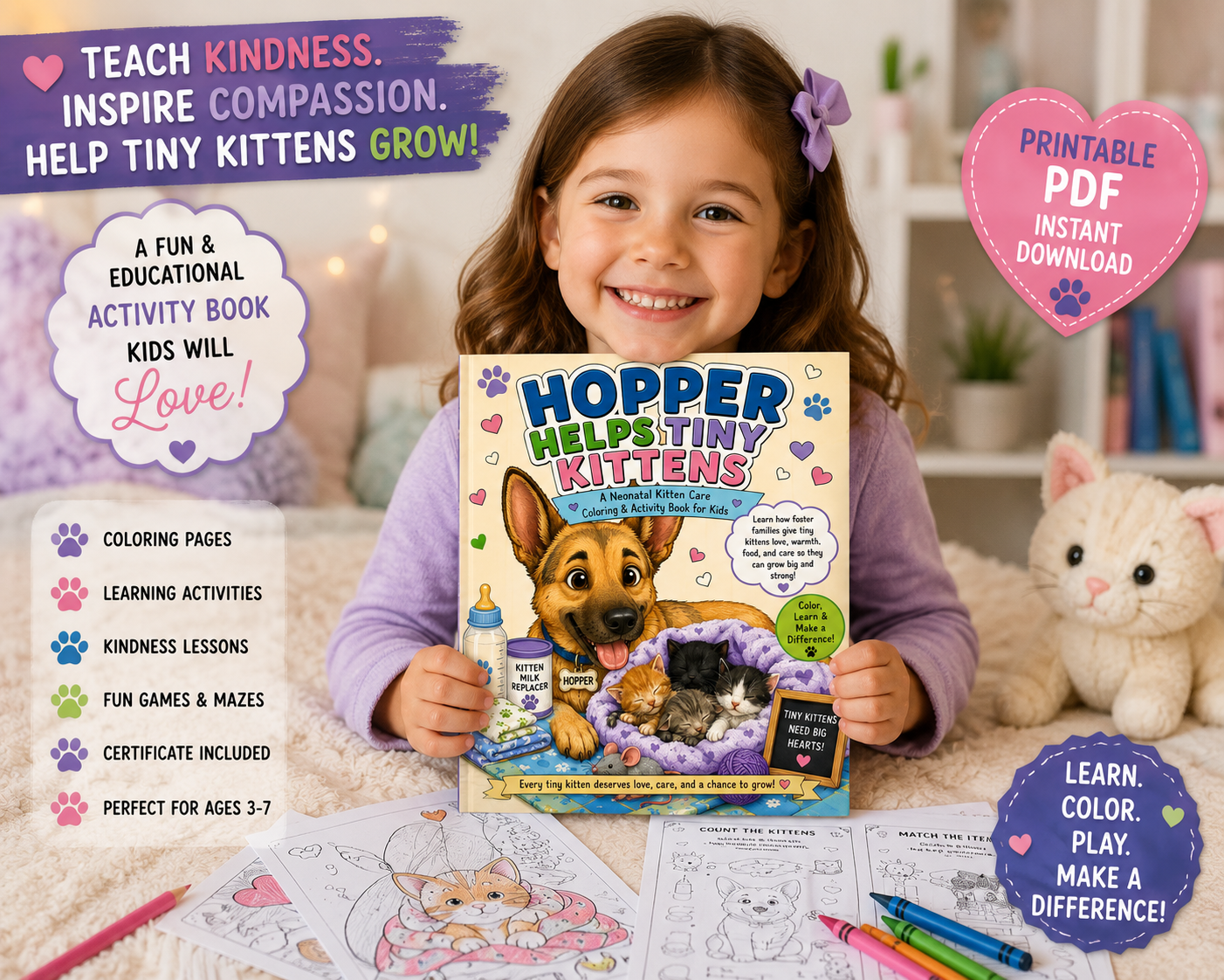Hopper's Paw Press animal welfare books and coloring books for children