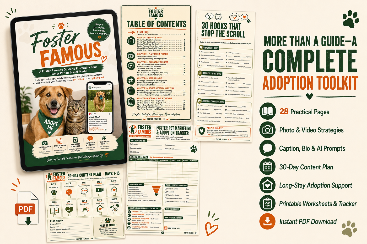 Foster Famous — Adoption Marketing Guide — printable foster pet resource